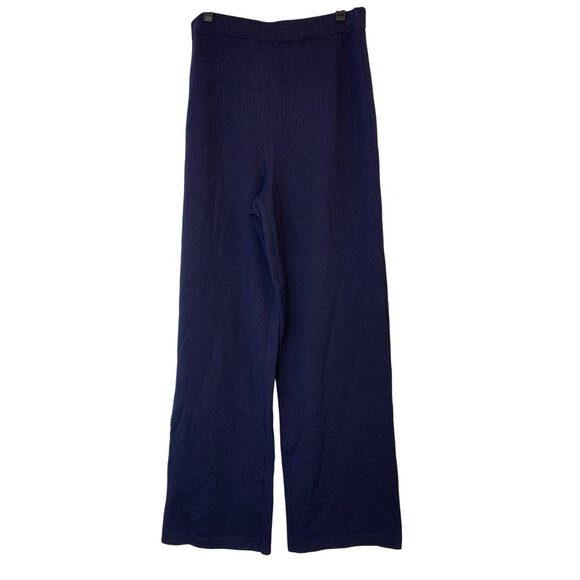VTG St. John Basics Navy Blue Knit High-Rise Wide-Leg Pants Size 6 RA10141 - Picture 2 of 5
